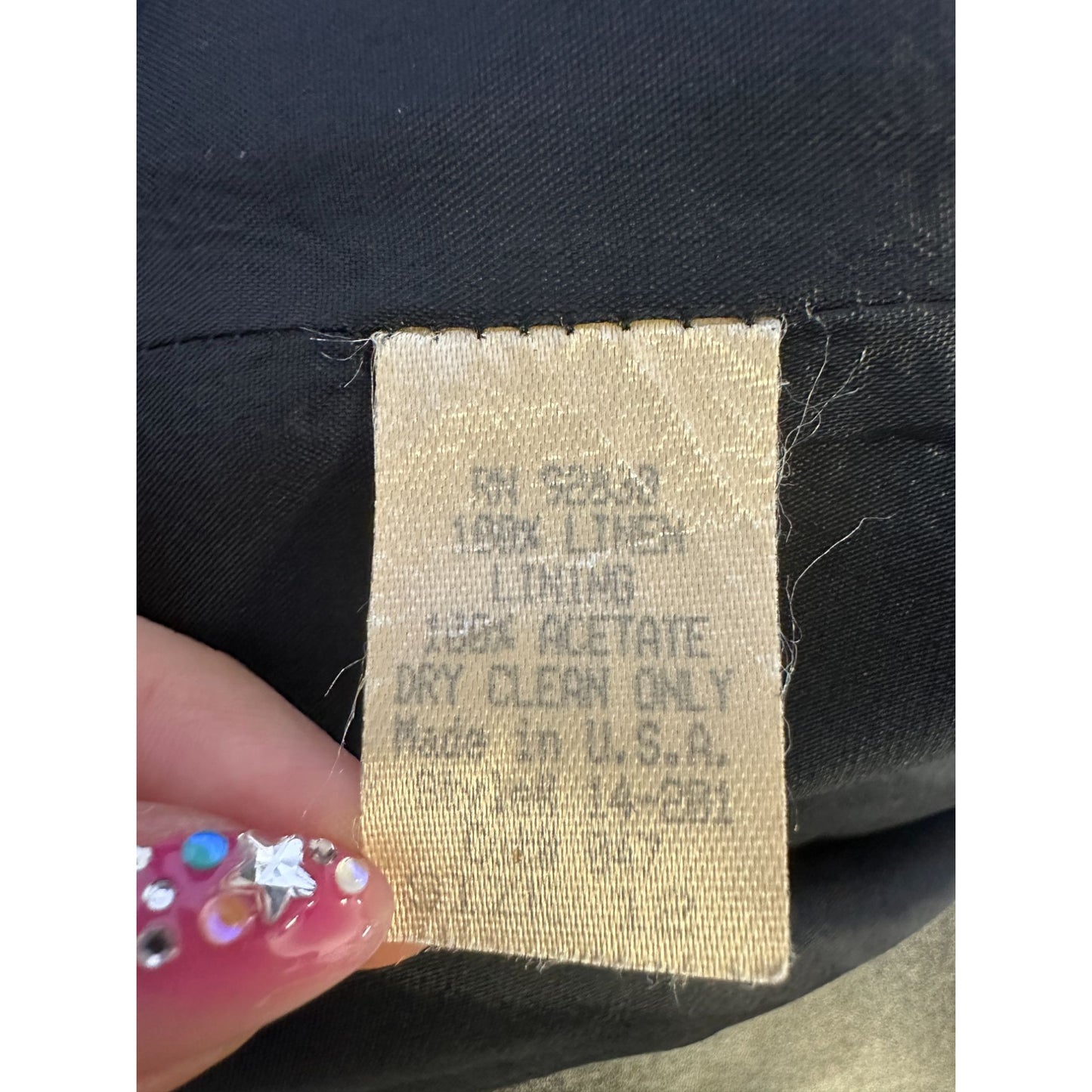 Kelly Graham Black Linen Dress w/White Stitch Detailing & Front Pockets