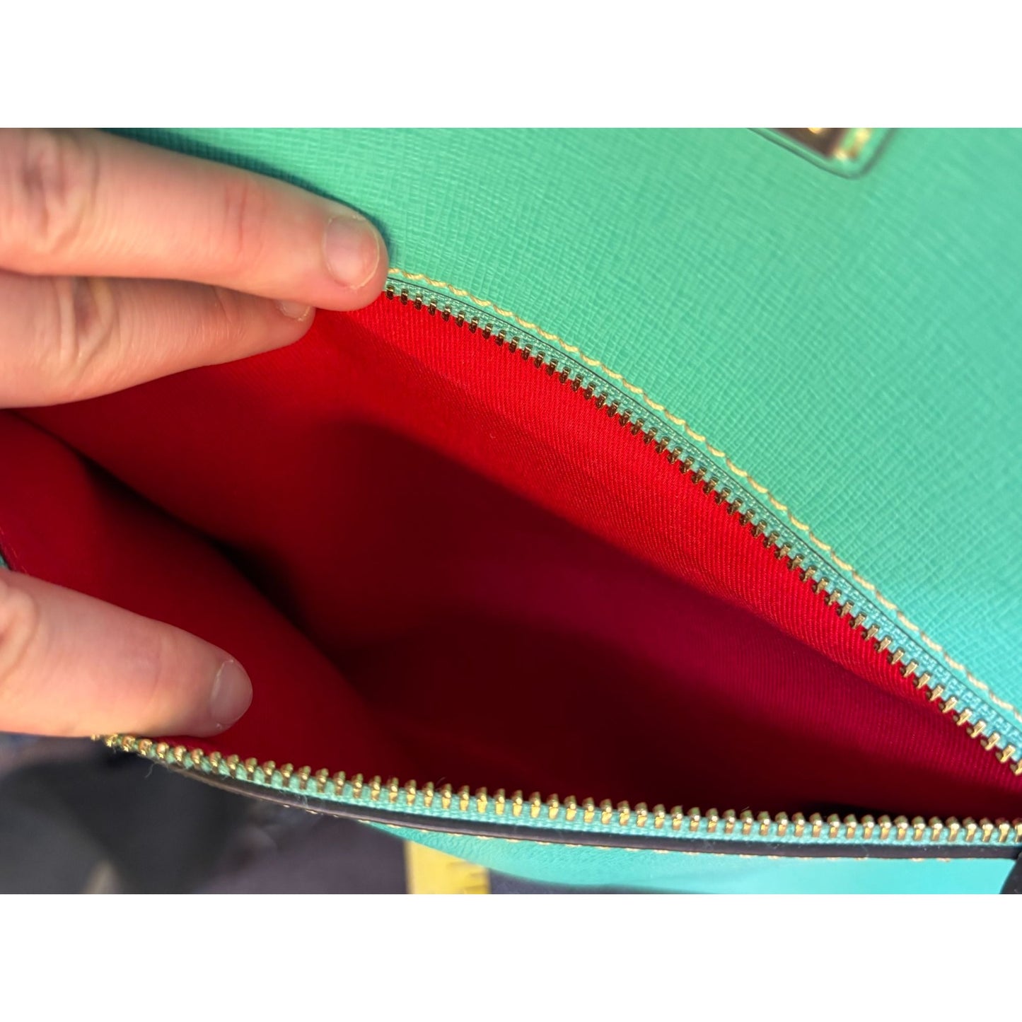 Dooney & Bourke Turquoise Green Leather Tote Bag