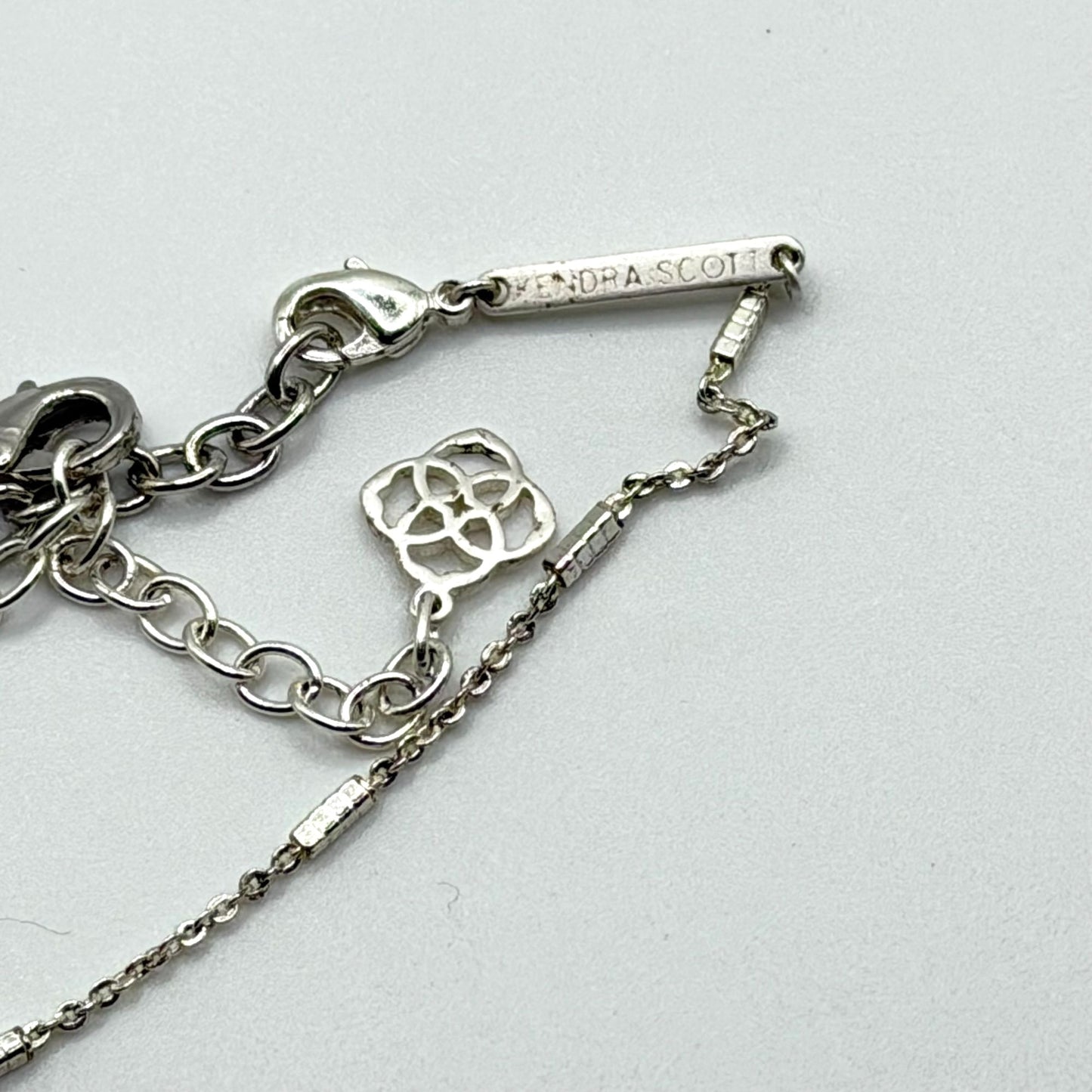 Kendra Scott Fern Pendant Necklace In Silver Tone With Adjustable Chain