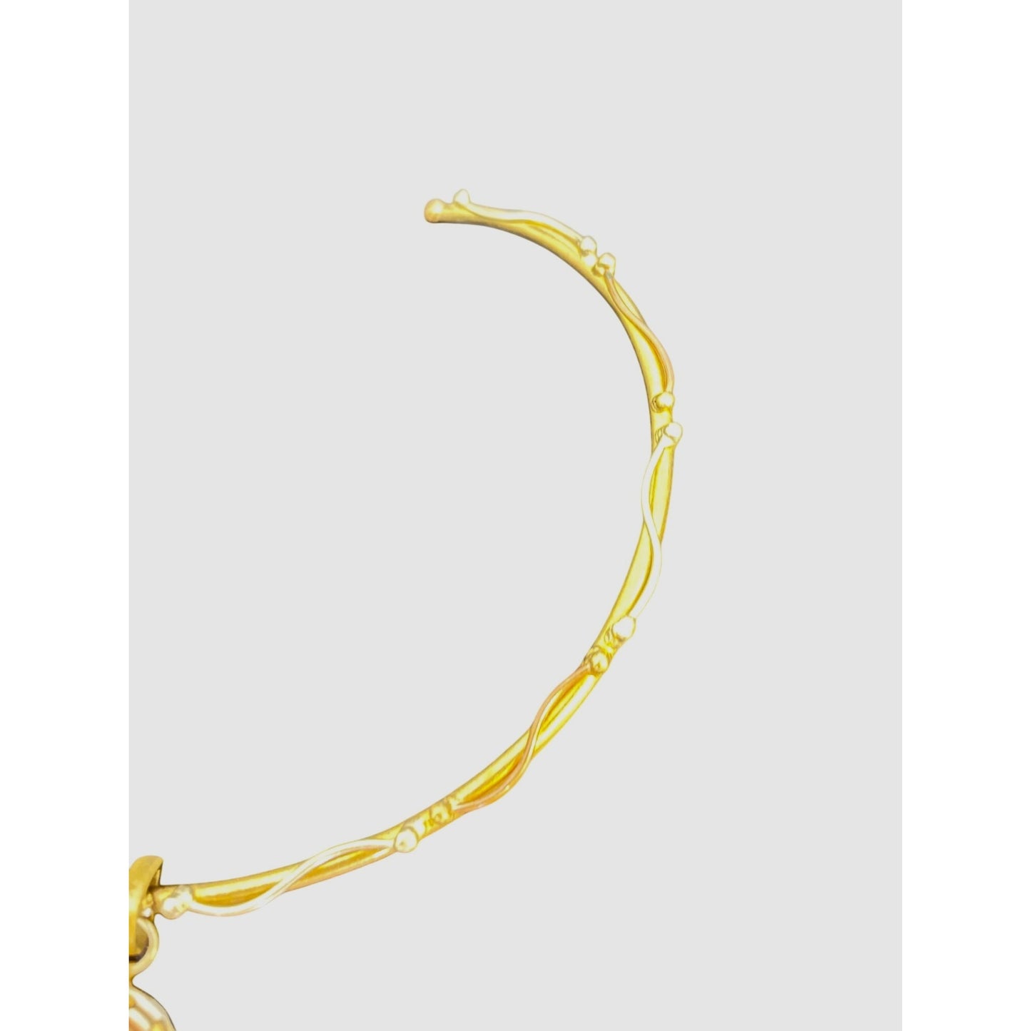Mystic Topaz Oval Pendant Necklace Gold & Brass Twisted Collar