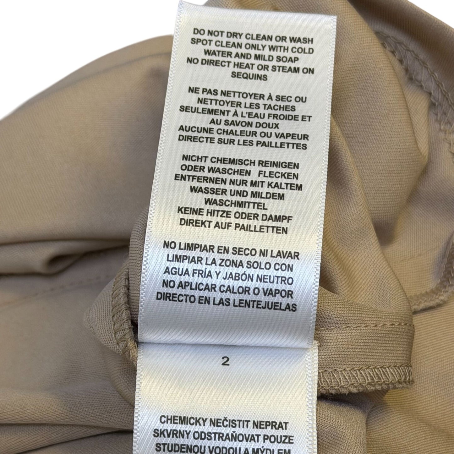 NWT Adrianna Papell Gold Beaded Dress With Sheer Sleeves & Floral Embellishments Size 4