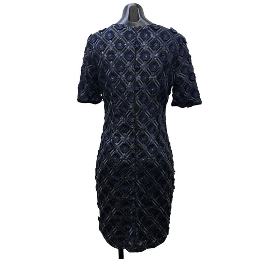 Badgley Mischka Belle Blue & Black Floral Dress Size 8