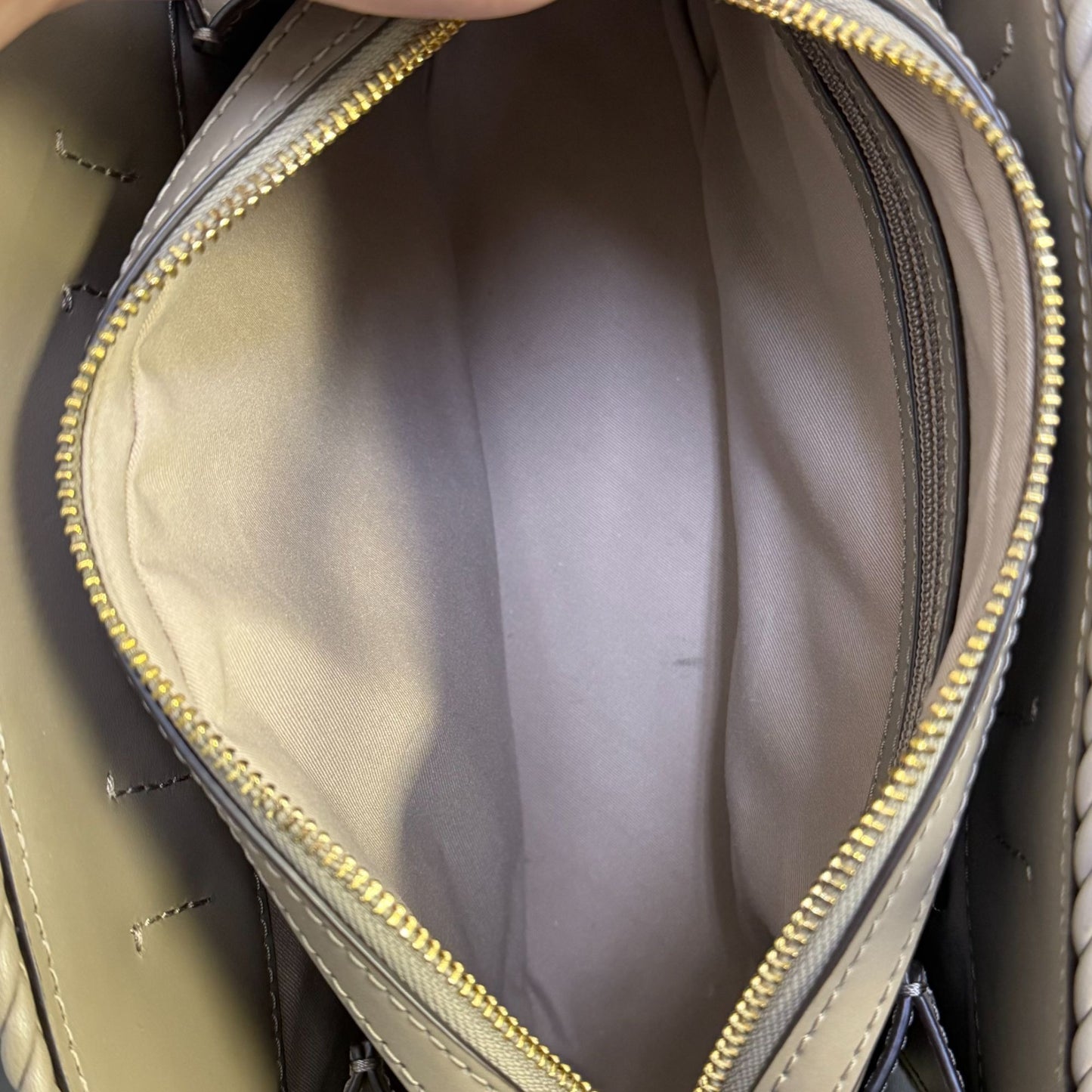 Michael Kors Taupe Crossbody Bag Gold Hardware Adjustable Strap