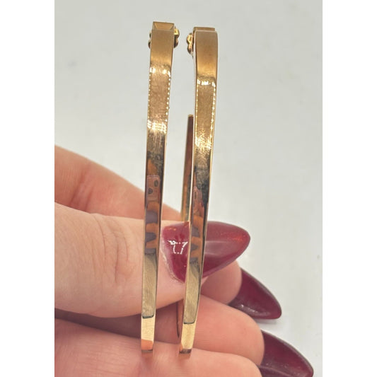 India Michs Gold-Tone Curved Oval Hoop Earrings