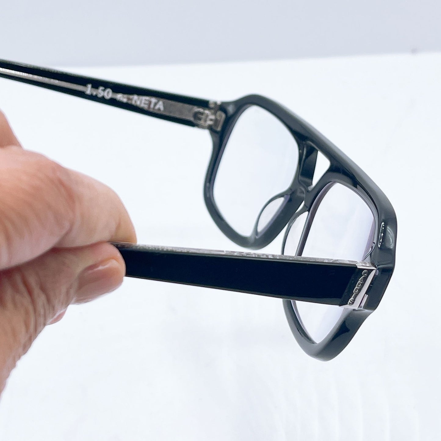 Caddis Neta Reading Glasses 1.50 Black Frame Rectangle Shape With Original Box