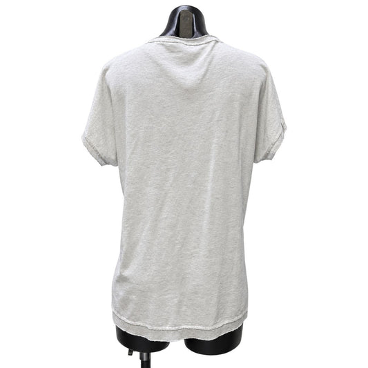 Tempo Paris White Linen Short-Sleeve Blouse Size S