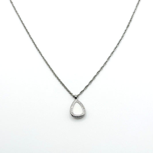 Kendra Scott White Tear Drop Pendant Silver-Tone Necklace
