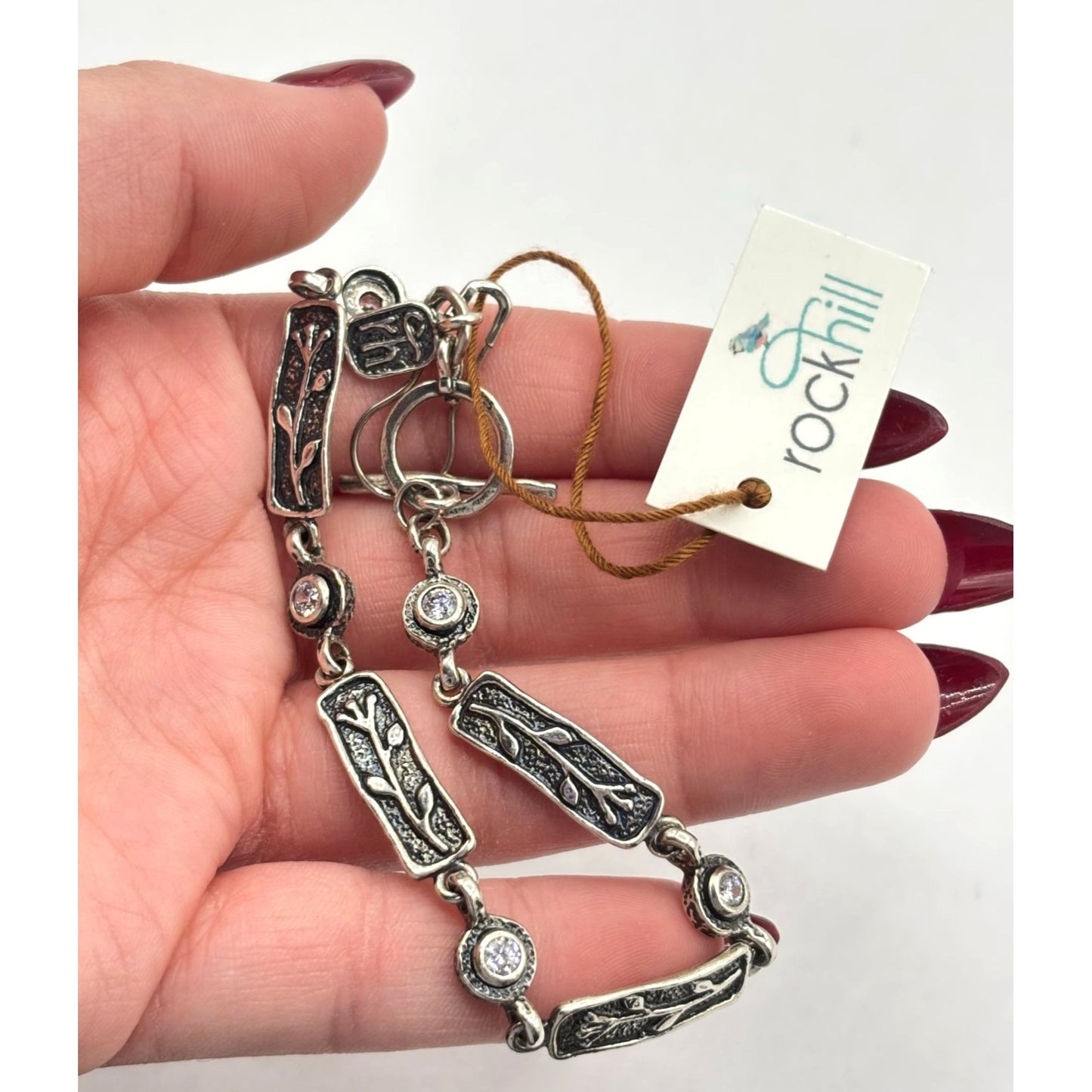 NWT Box Rockhill 925 Sterling Silver & Crystal Bracelet