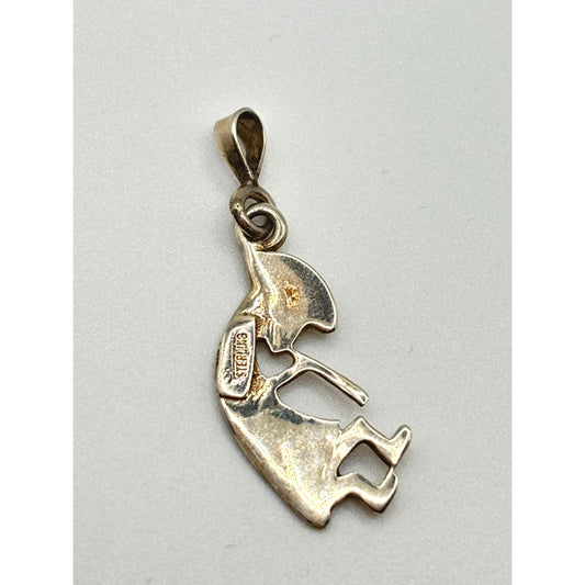 Sterling Silver Kokopelli Pendant Charm 925