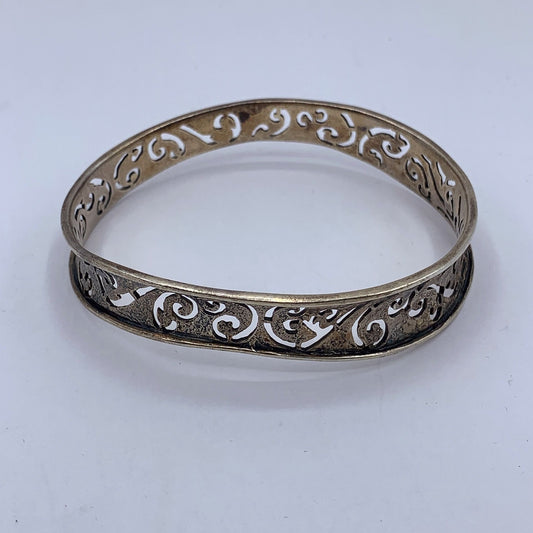 Silpada 925 Sterling Silver Bangle Bracelet With Intricate Design