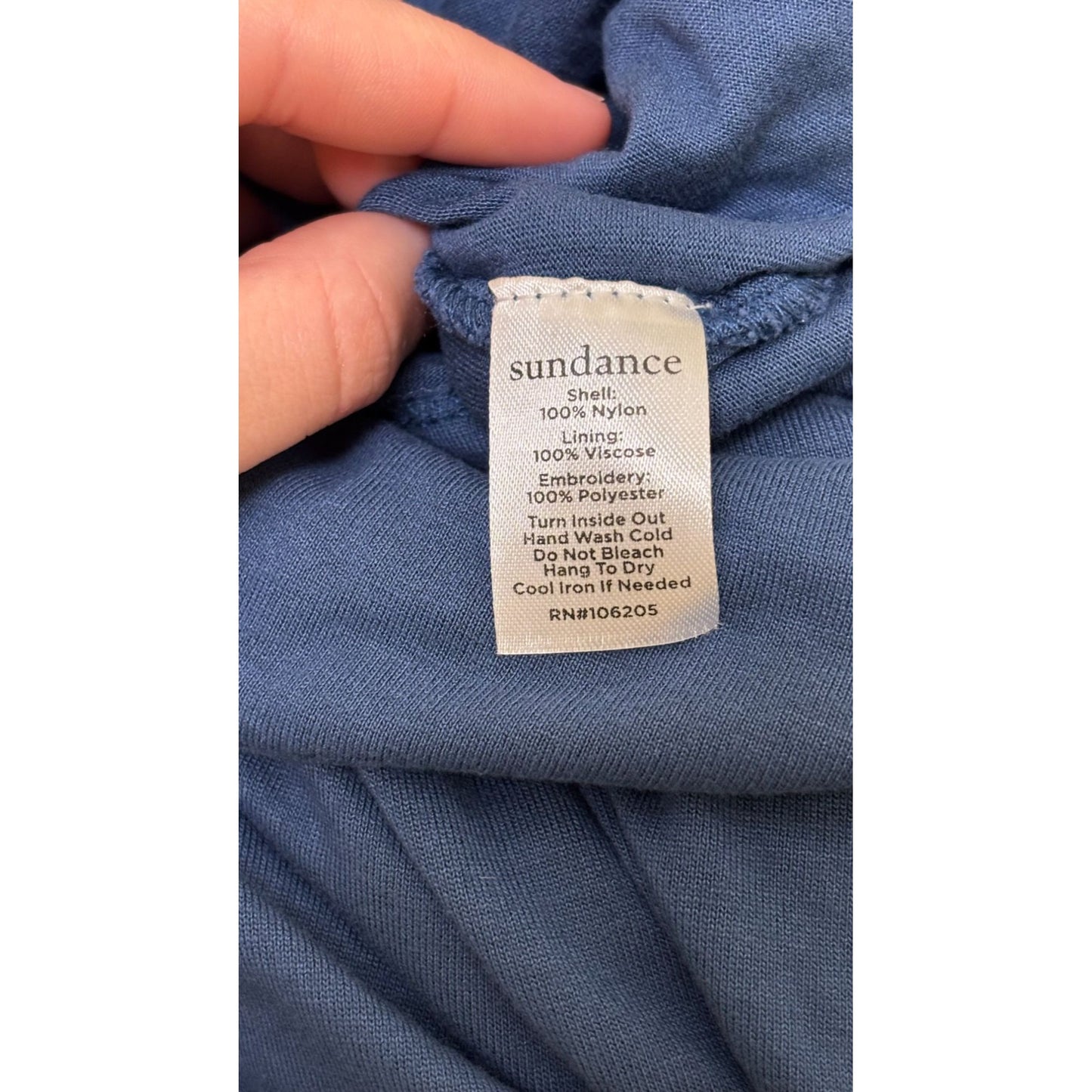 Sundance Embroidered Maxi Dress W/Slip Teal Floral V-Neck M