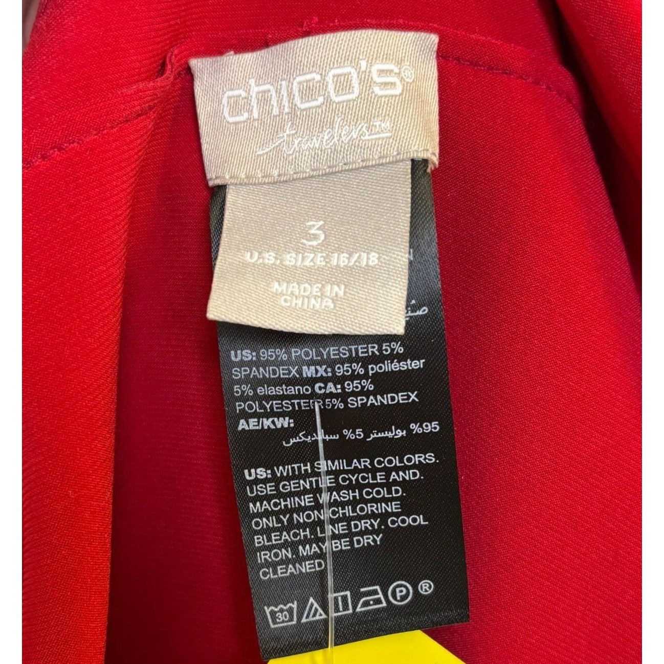 Chicos Travelers Red Knit Open Front Coat Size 3