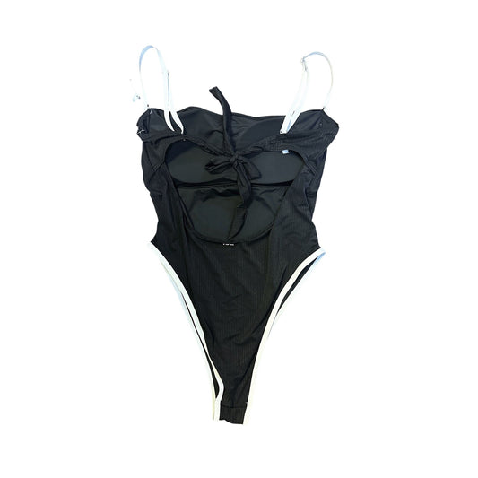 NWT Bebe Black & White One-Piece Swimsuit w/Adjustable Straps