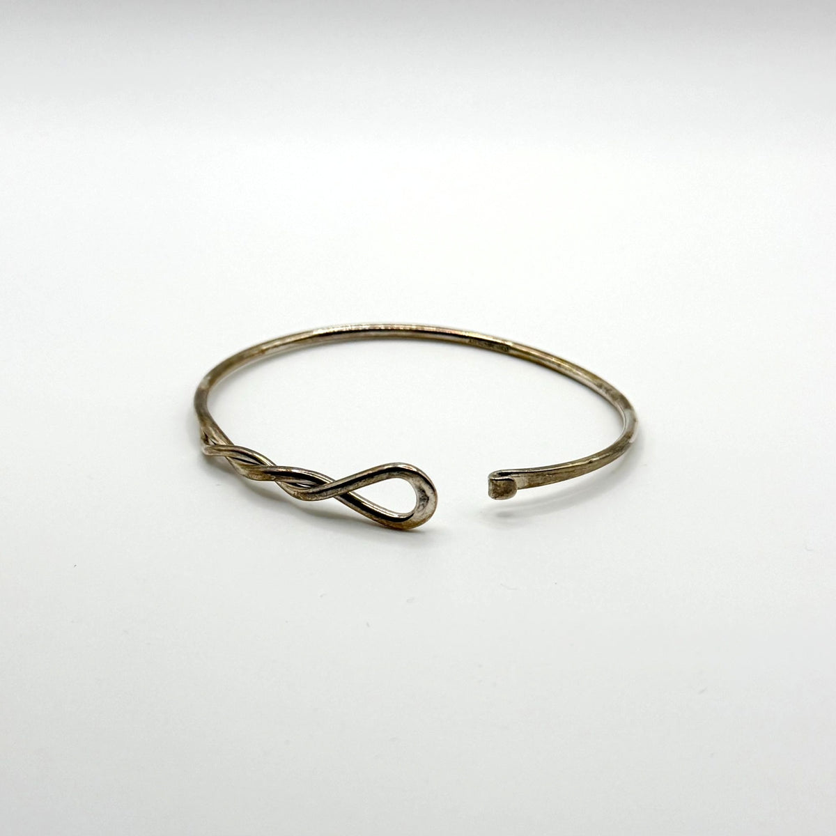 Mexico Sterling ATI 925 Silver Infinity Twist Open Cuff Bracelet