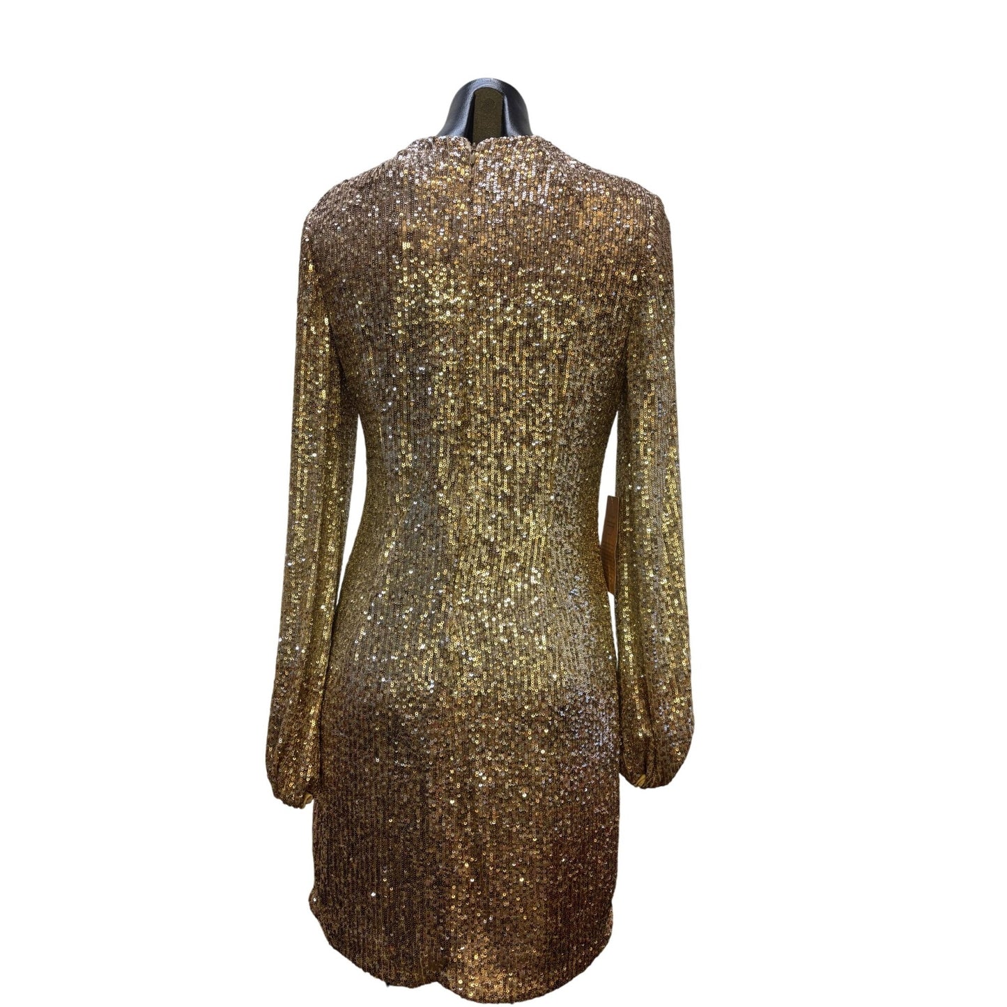 Sequin Gold Long Sleeve Dress By BHLDN 8