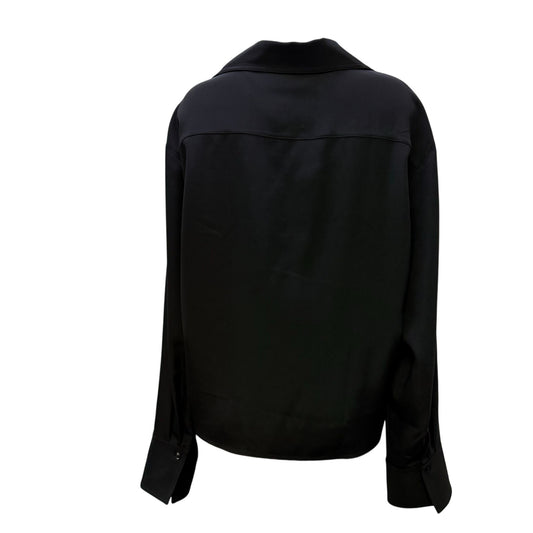 NWT Lilysilk Black Mulberry Silk Button-Up Blouse XL