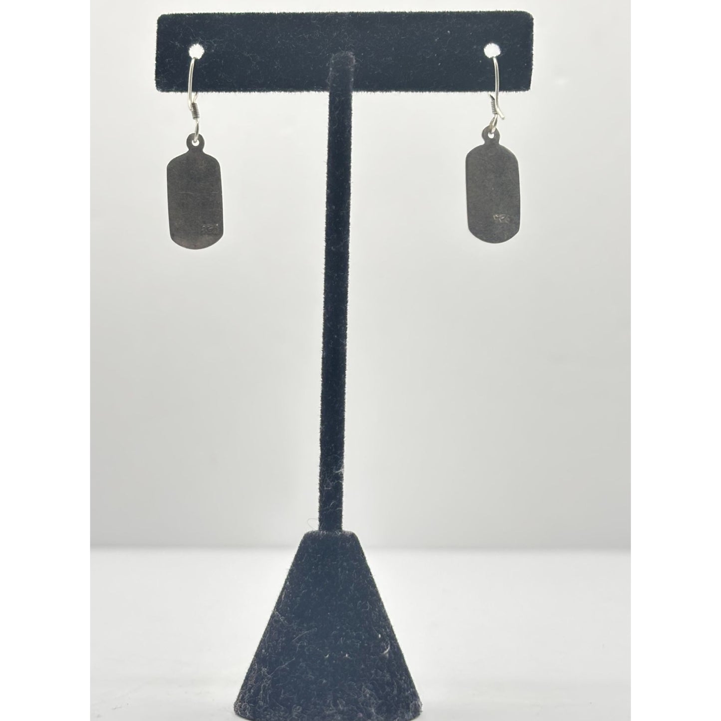 Sterling 925 Silver & Red Stone Drop Earrings