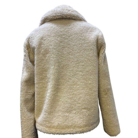 SAM New York White Fleece Jacket With Black Accents Size M
