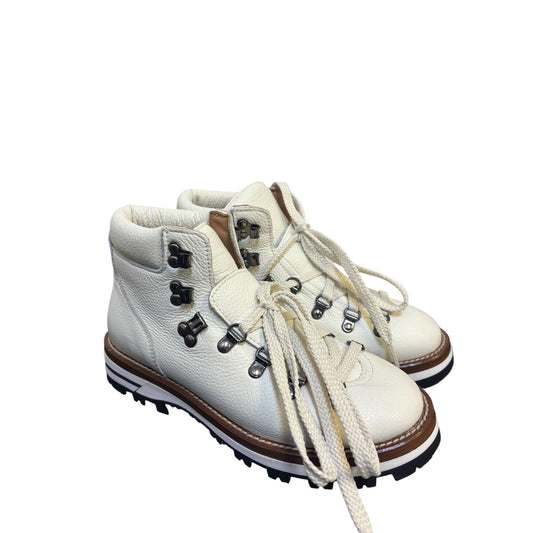 Mon Piz Ankle Boots White Leather Upper Lace-Up Size 7