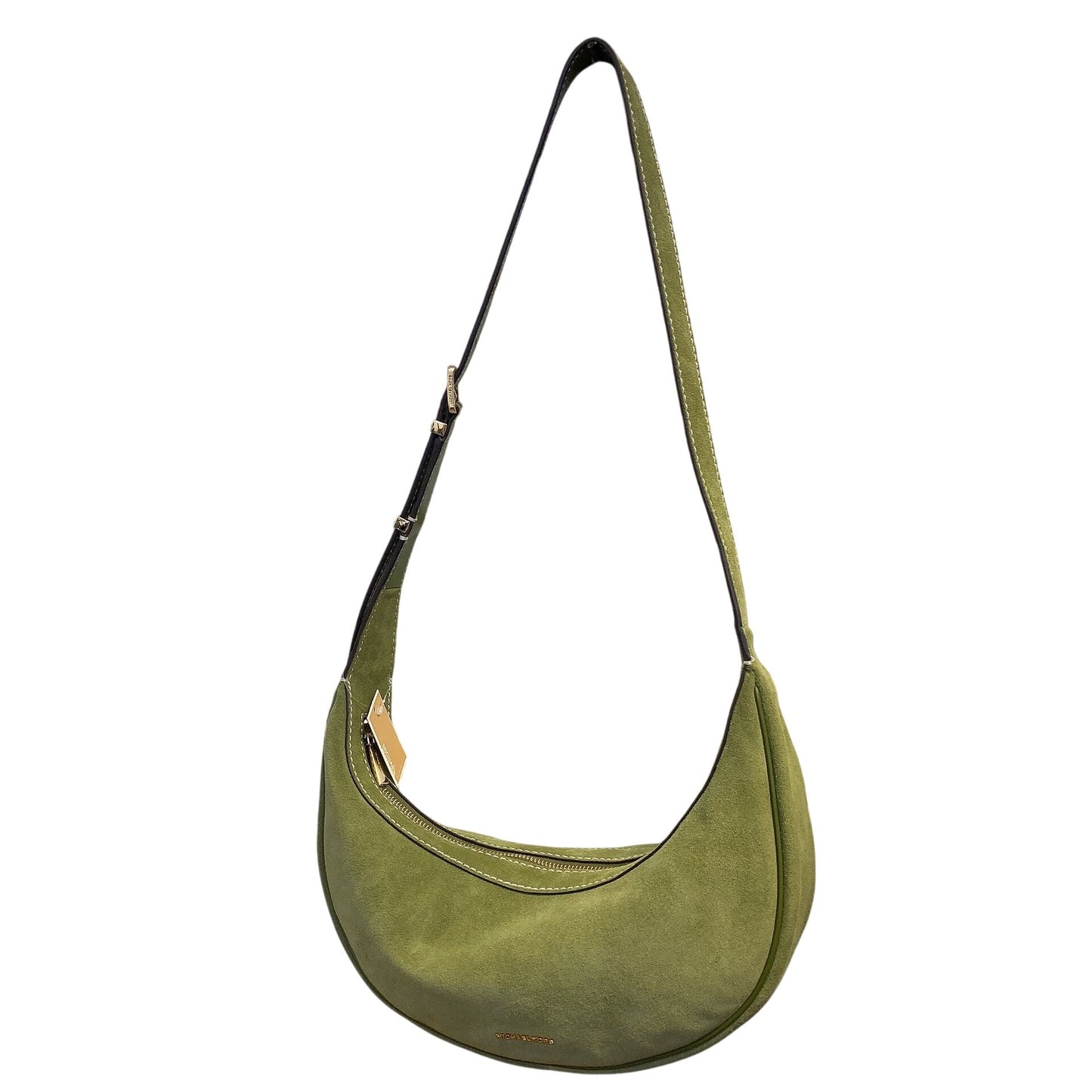 NWT Michael Kors Green Suede Shoulder Bag With Adjustable Strap
