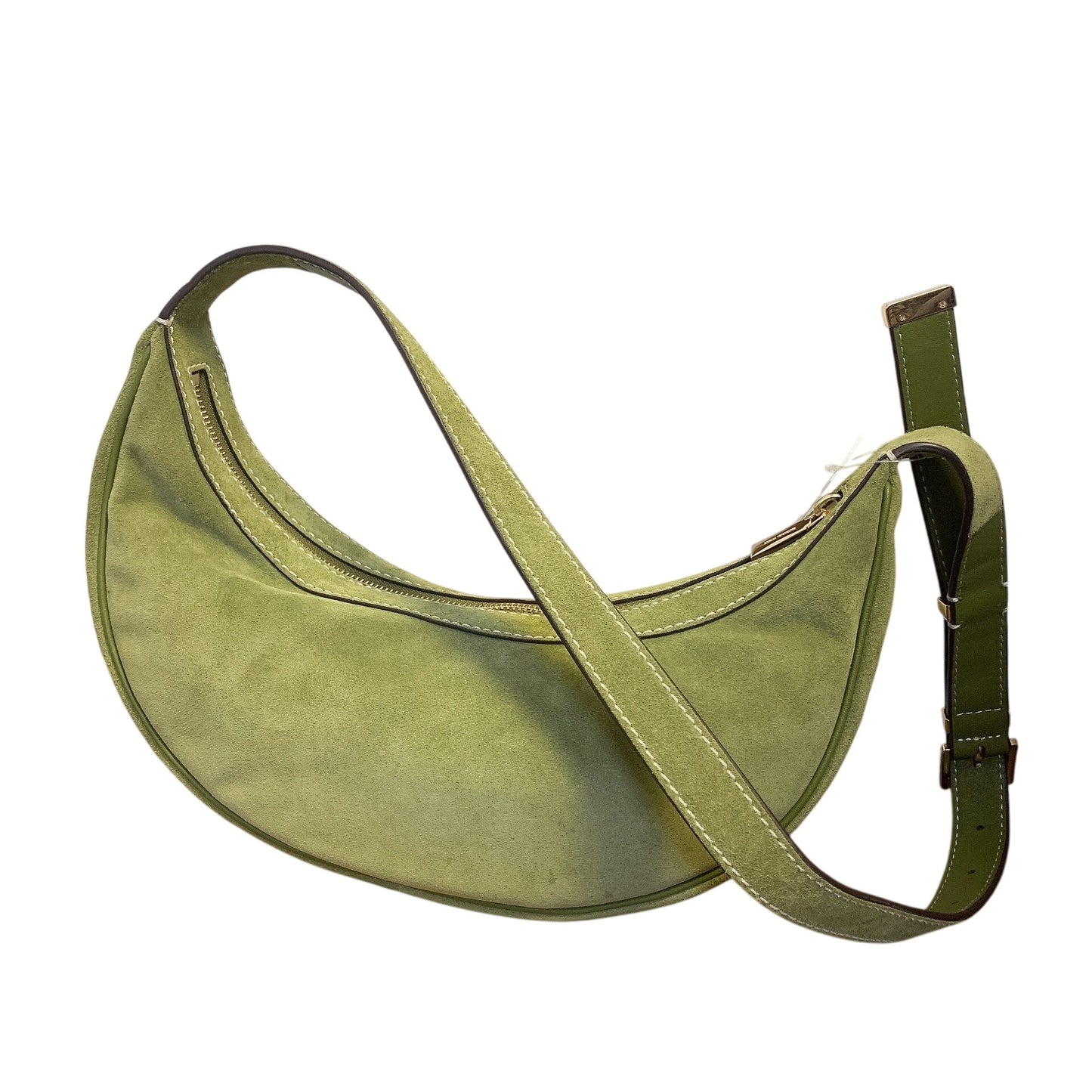 NWT Michael Kors Green Suede Shoulder Bag With Adjustable Strap