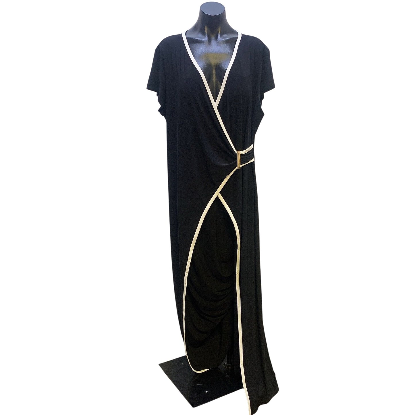 NWT Joseph Ribkoff Black & White Draped Jumpsuit, Size 18
