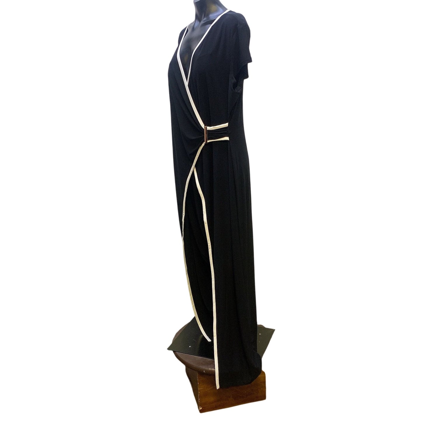 NWT Joseph Ribkoff Black & White Draped Jumpsuit, Size 18