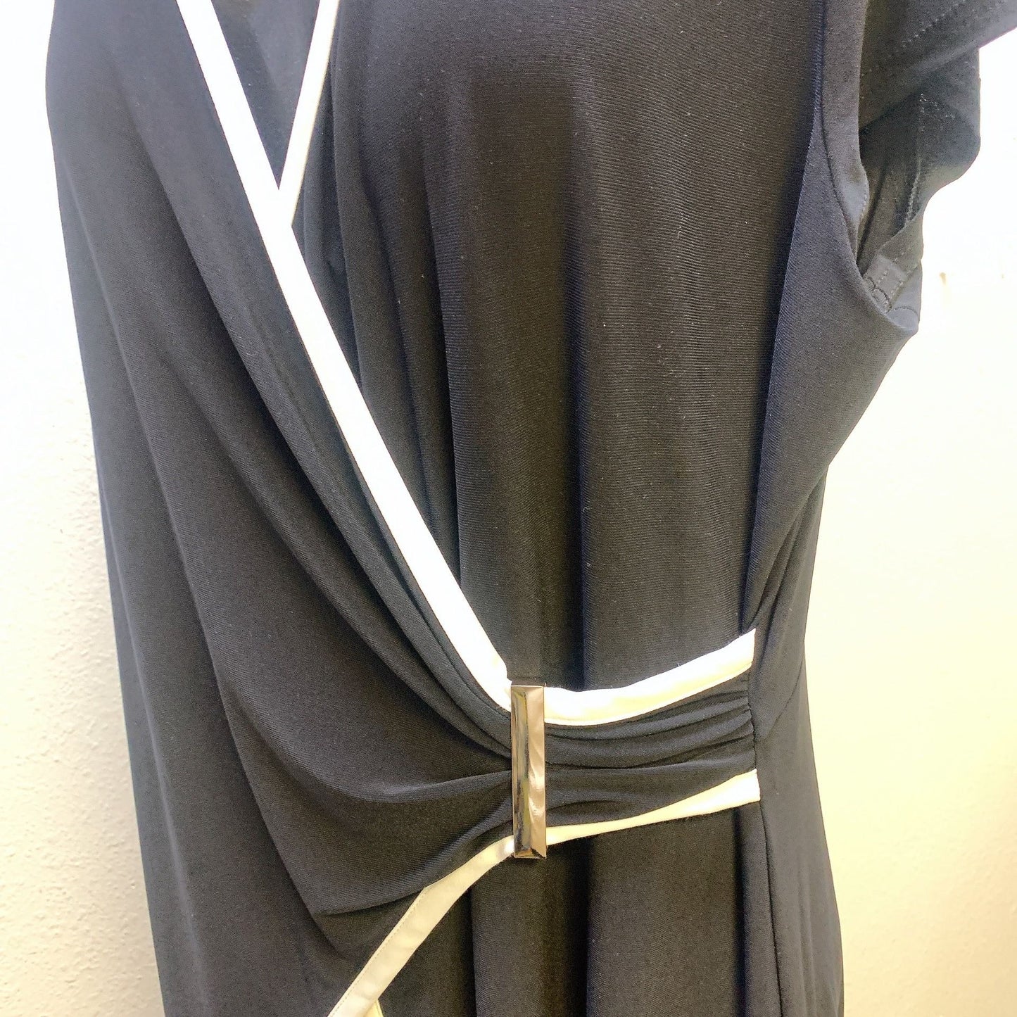 NWT Joseph Ribkoff Black & White Draped Jumpsuit, Size 18