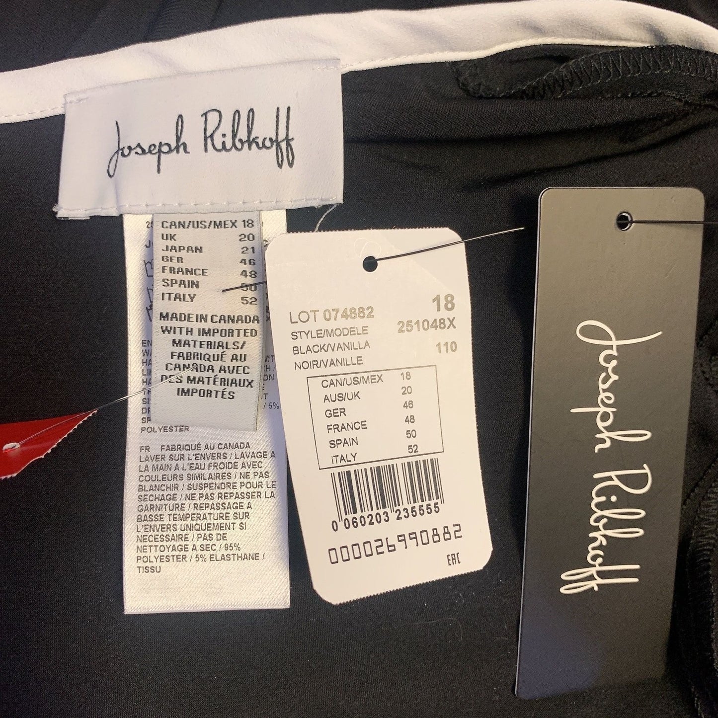 NWT Joseph Ribkoff Black & White Draped Jumpsuit, Size 18
