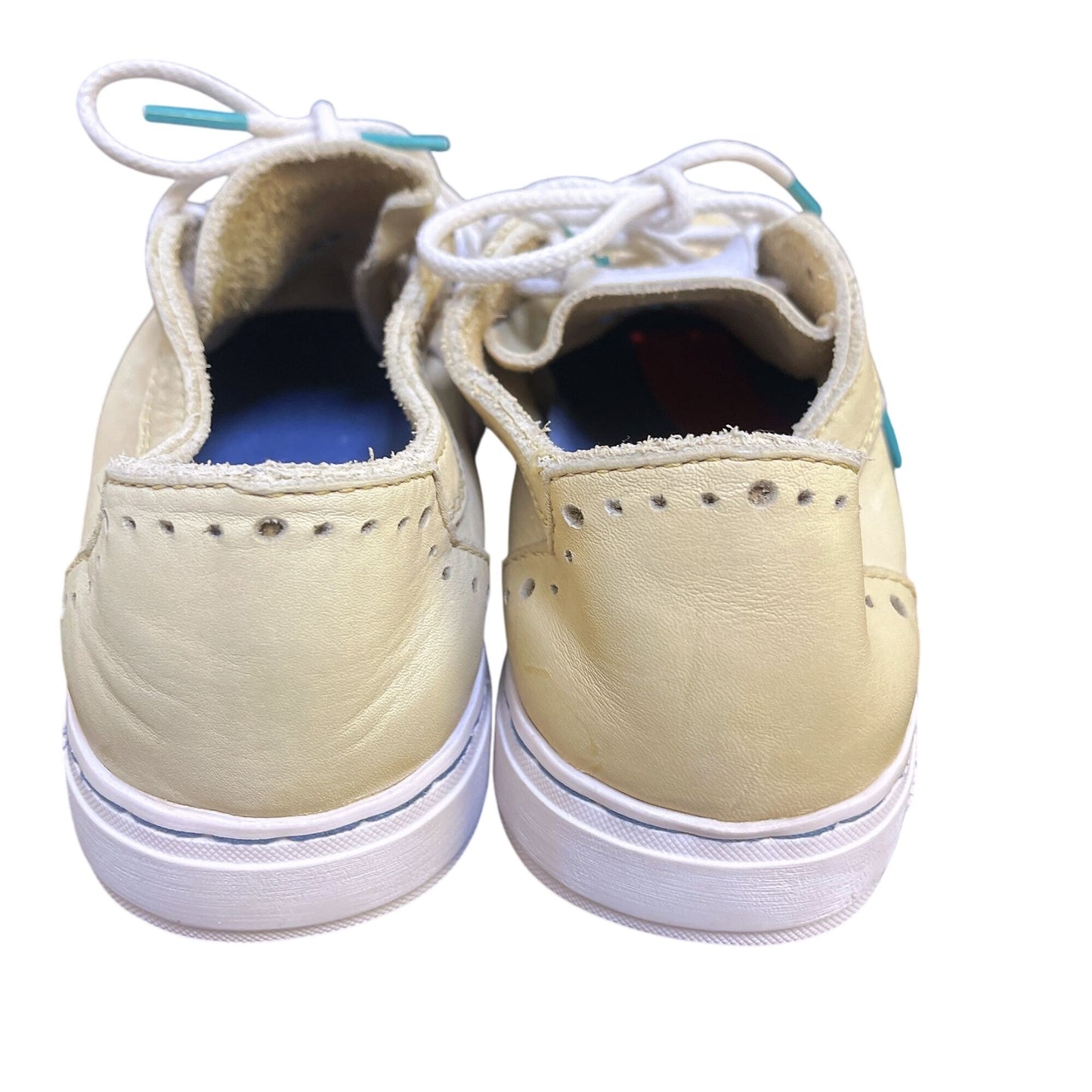 Satorisan Casual Shoes Size 7.5 Yellow Leather Perforated Design