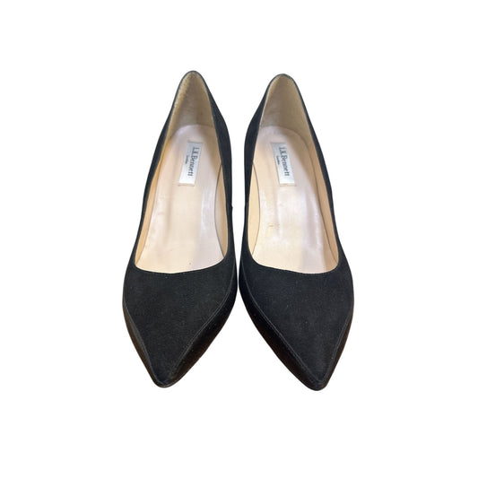 L.K. Bennet Black Leather & Suede Stiletto Heels Pointed Toe Size 8.5