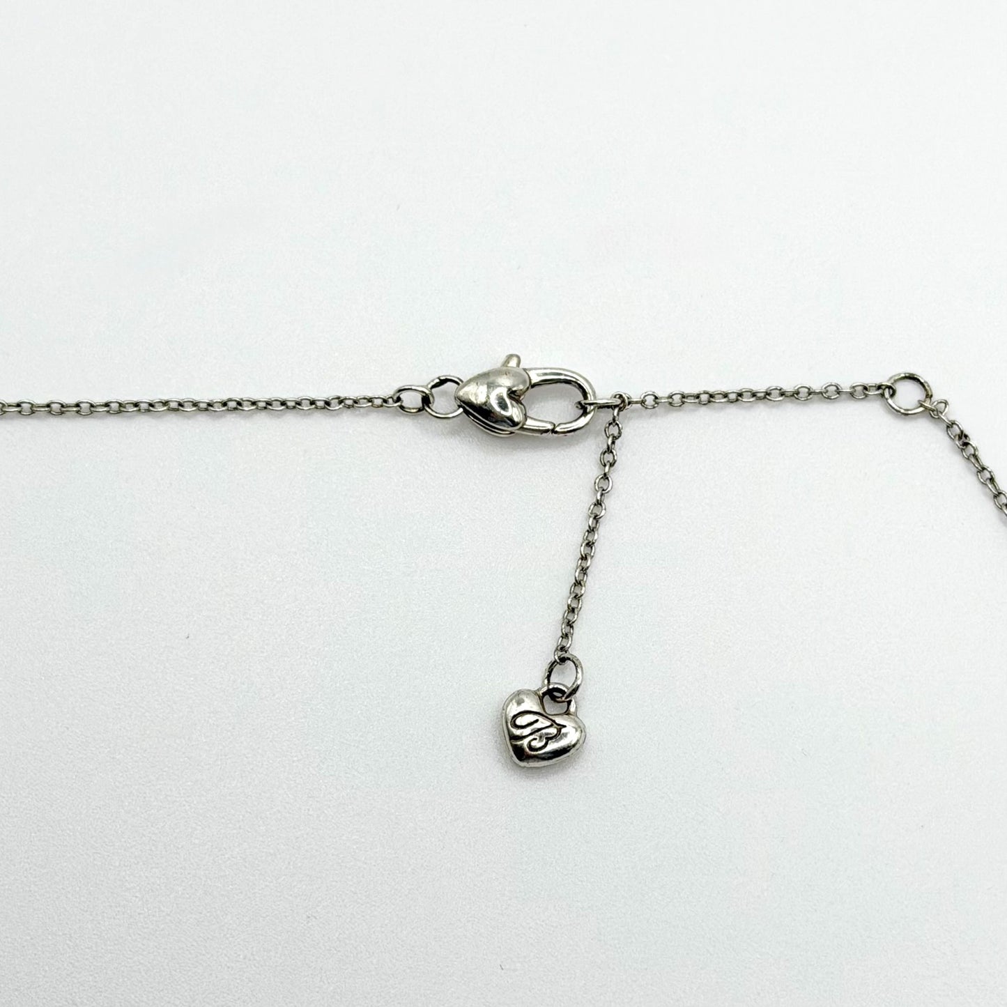 Brighton Silver Necklace With Square Pendant Featuring Amber-Colored Stone