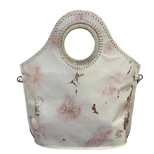 NWT Patricia Nash Tooled Leather Shopper Bag White/Copper Floral Design