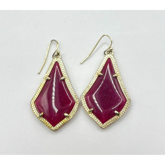 Kendra Scott Burgundy Earrings in Gold