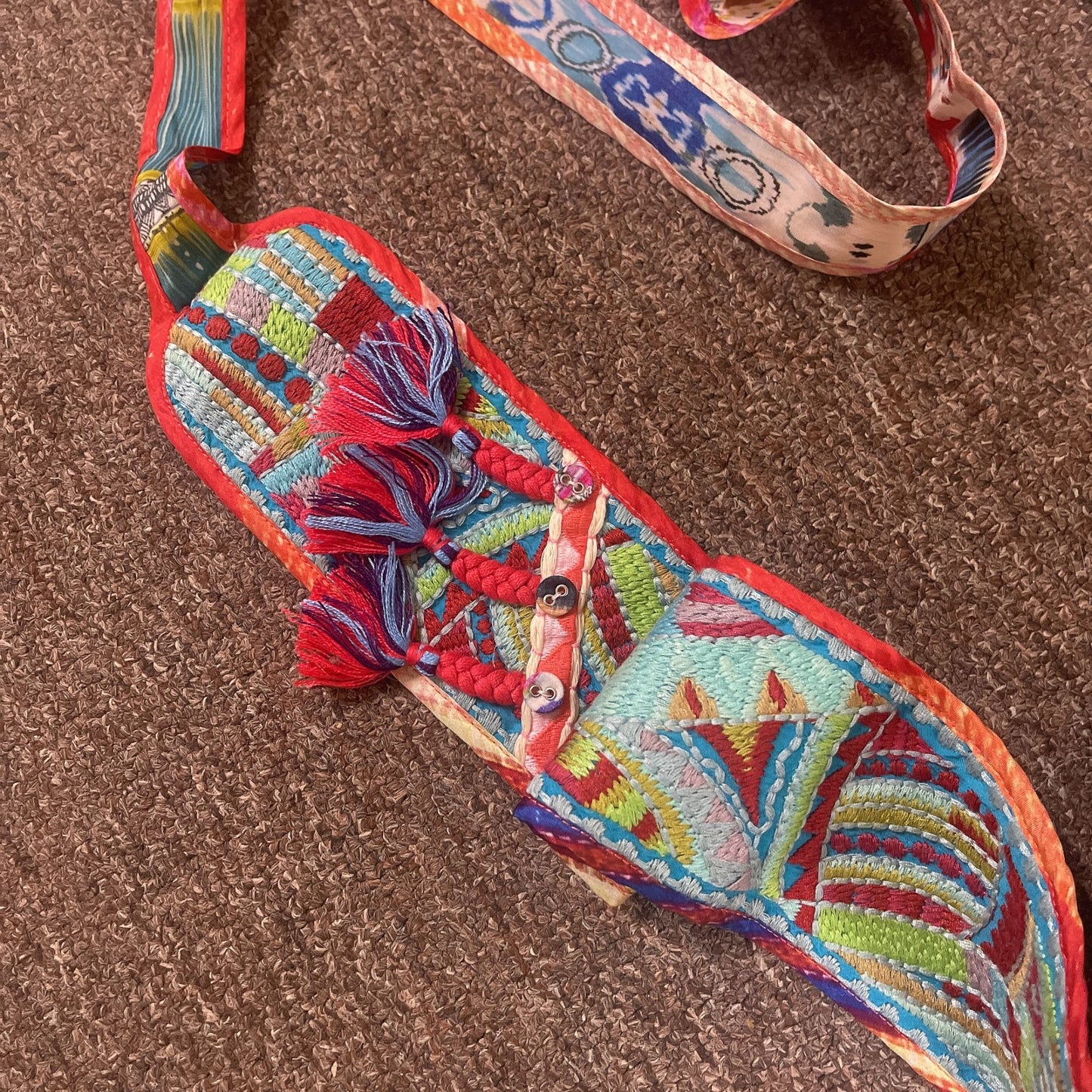NWT Johnny Was Embroidered Sash Belt With Tassels
