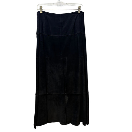 Black Suede Worth Panel Maxi Skirt Professional Classic Design 14
