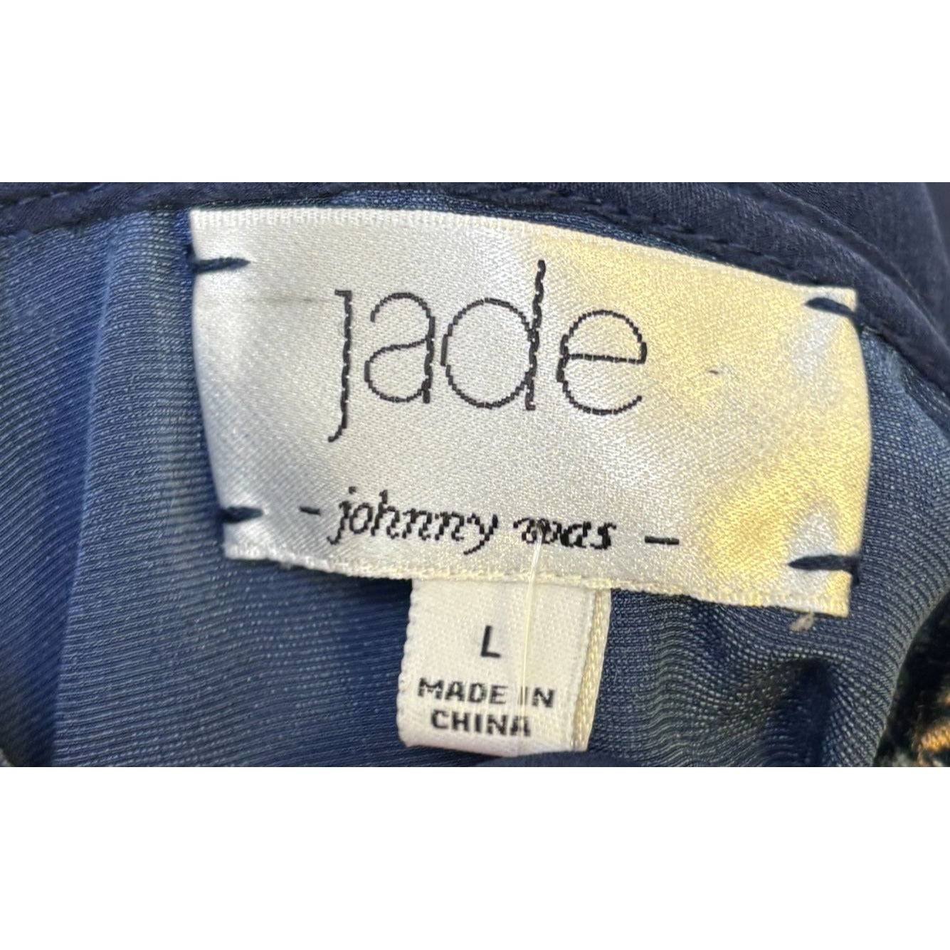 Jade Johnny Was Embroidered Velvet Blouse Navy Multi Size L