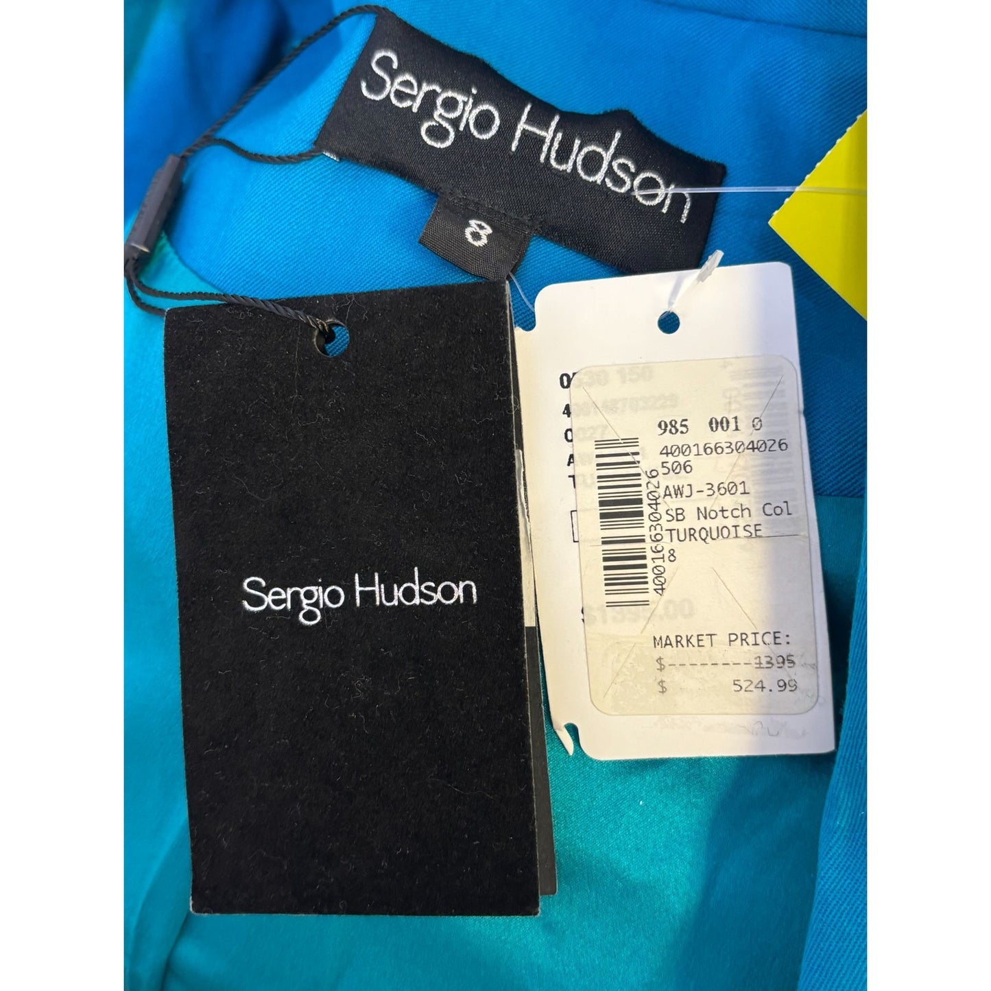 NWT Sergio Hudson Teal Blue Blazer Size 8
