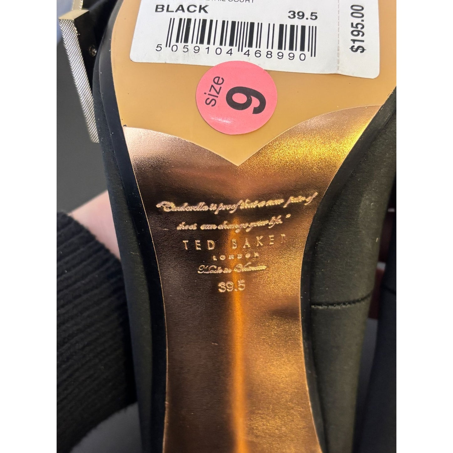 Ted Baker London Black Heels With Bow Detail Size 9