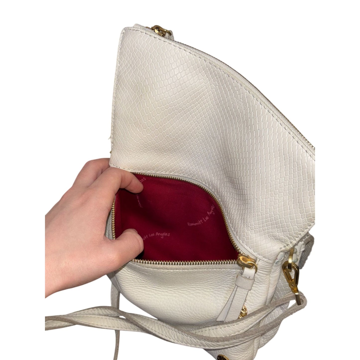 Hammitt Los Angeles Ivory Leather Crossbody Bag