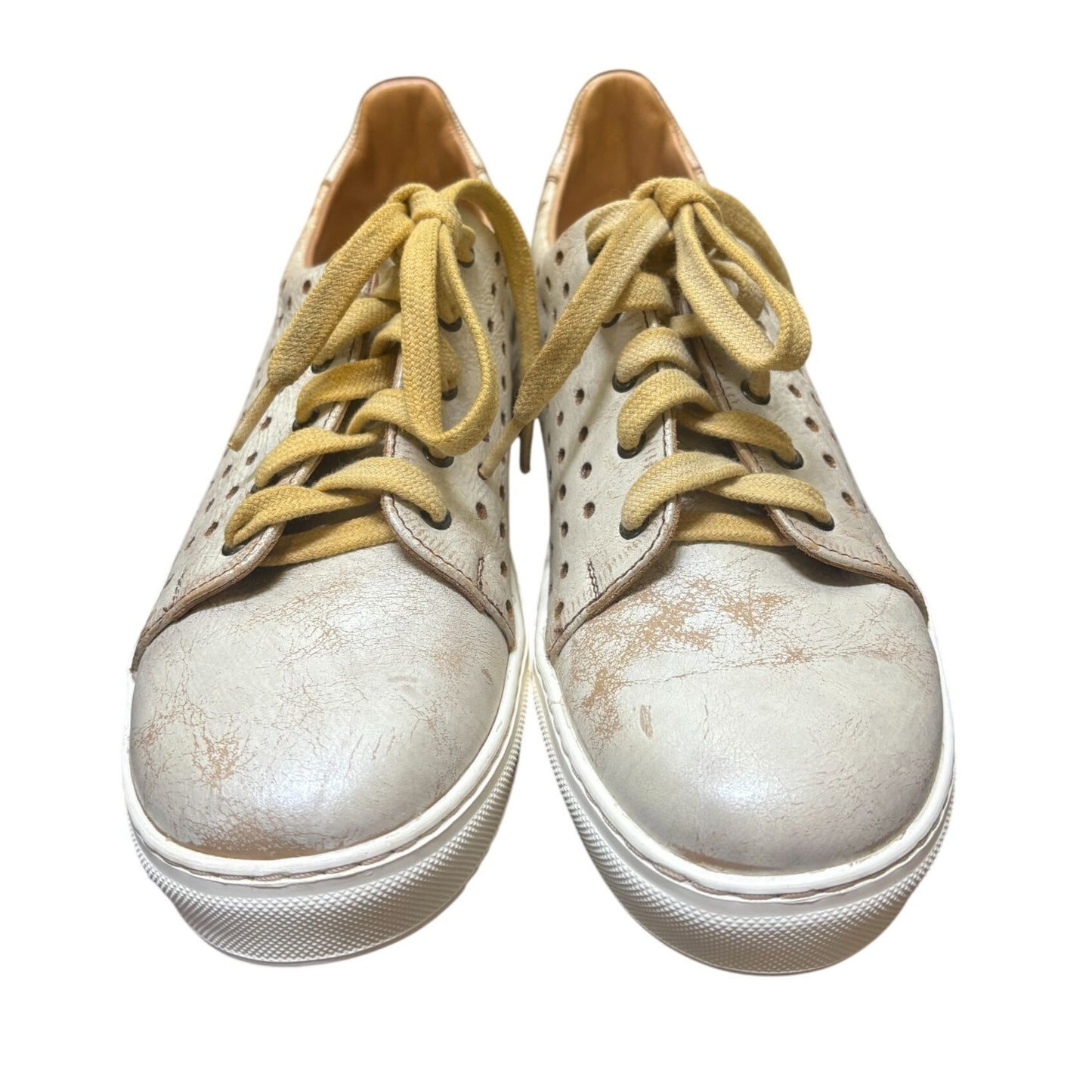 Bed Stu Beige Perforated Lace-Up Sneakers 9