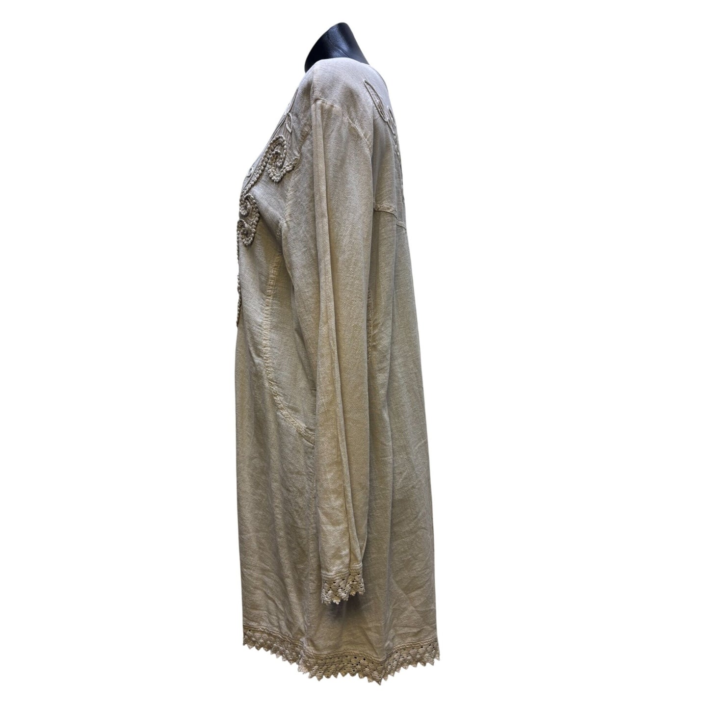 NWT Gretty Zueger Cream Embroidered Tunic Blouse XL