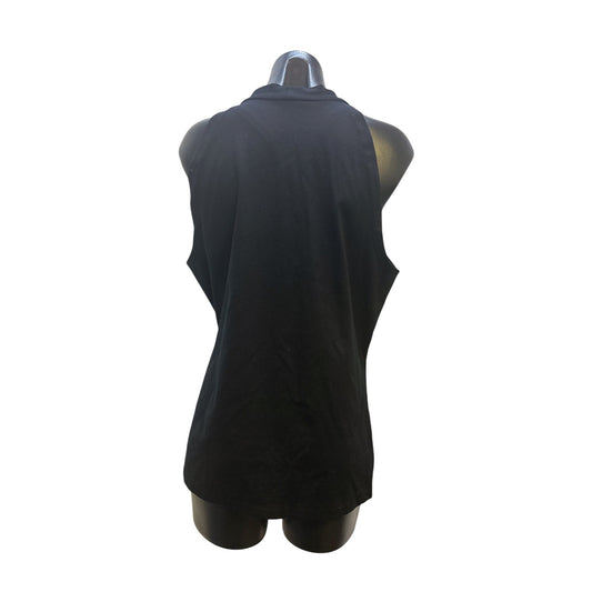 Lafayette 148 Black Sleeveless Draped Wrap Tank Top XXL