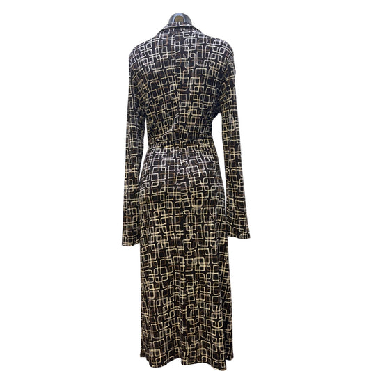 NWT Talbots Geometric Print Dress Black/White/Brown 10