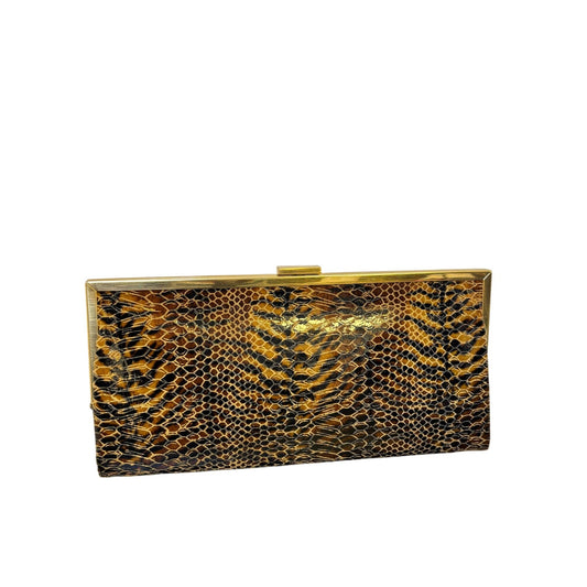 Animal Print Hobo Clutch Wallet With Gold Frame