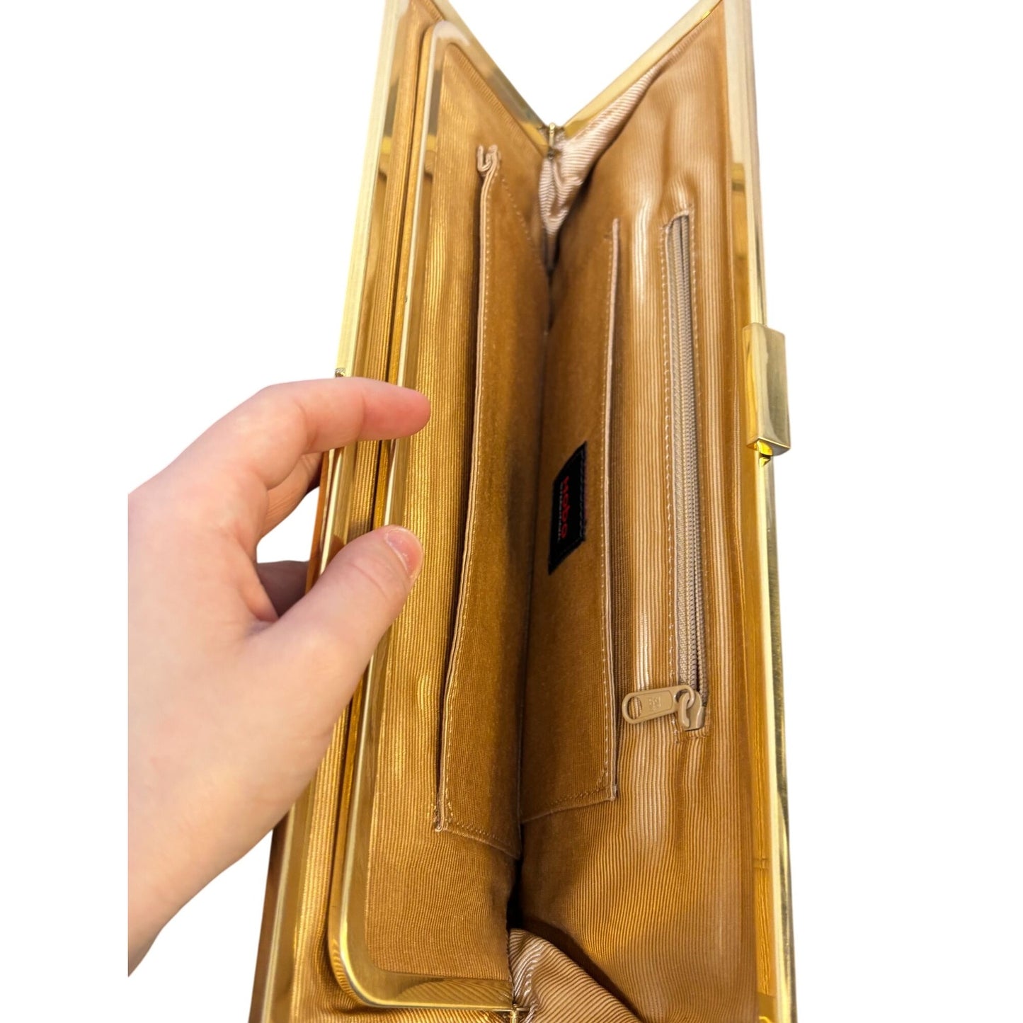 Animal Print Hobo Clutch Wallet With Gold Frame