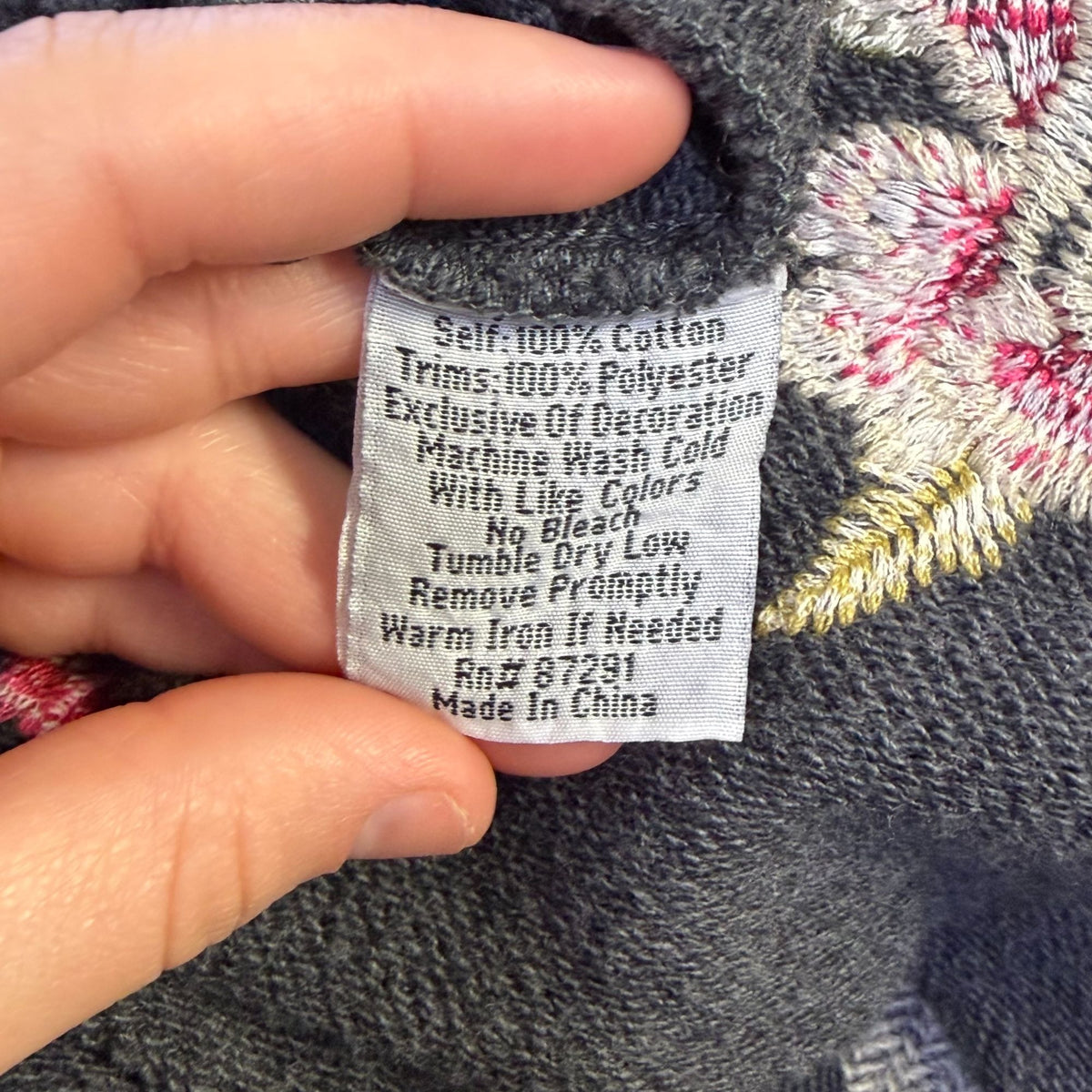 Johnny Was Floral Embroidered Gray Vest M