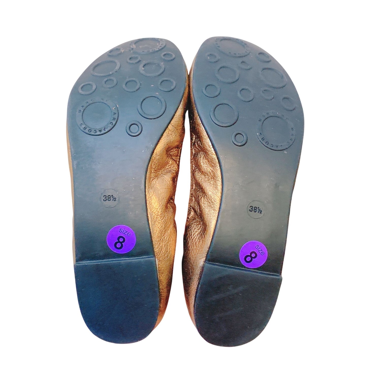 Marc By Marc Jacobs Gold Bronze Ballet Flats With Black Bow Size 8