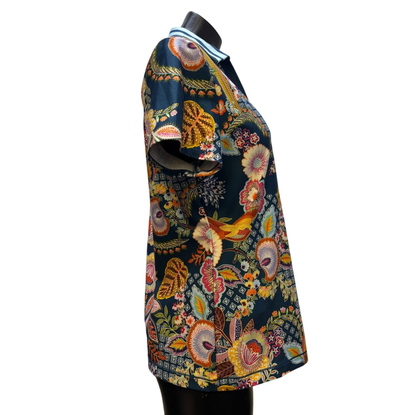 Johnny Was Active Polo Shirt Floral Pattern Multi M