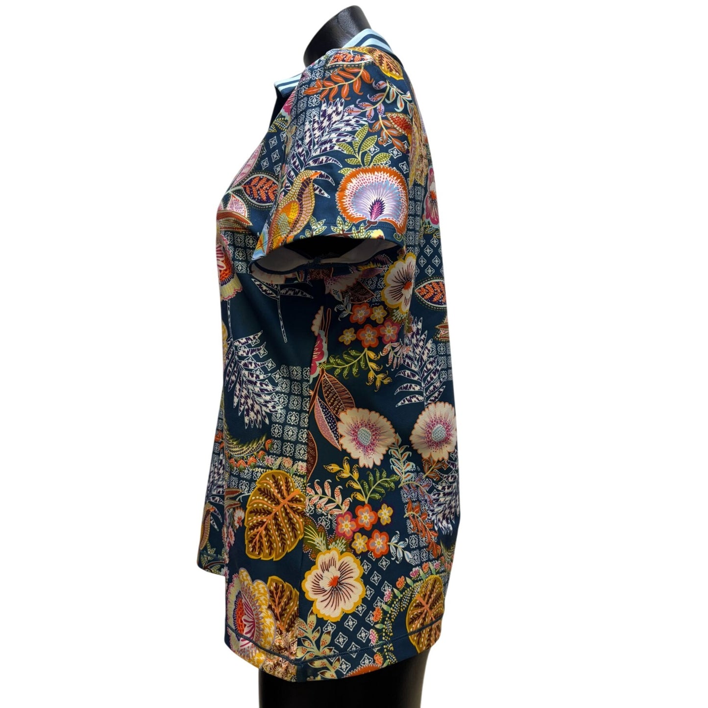 Johnny Was Active Polo Shirt Floral Pattern Multi M